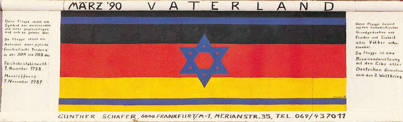 East Side Gallery: Günther Schaefer, Vaterland, 1990 © Stiftung Berliner Mauer, postcard