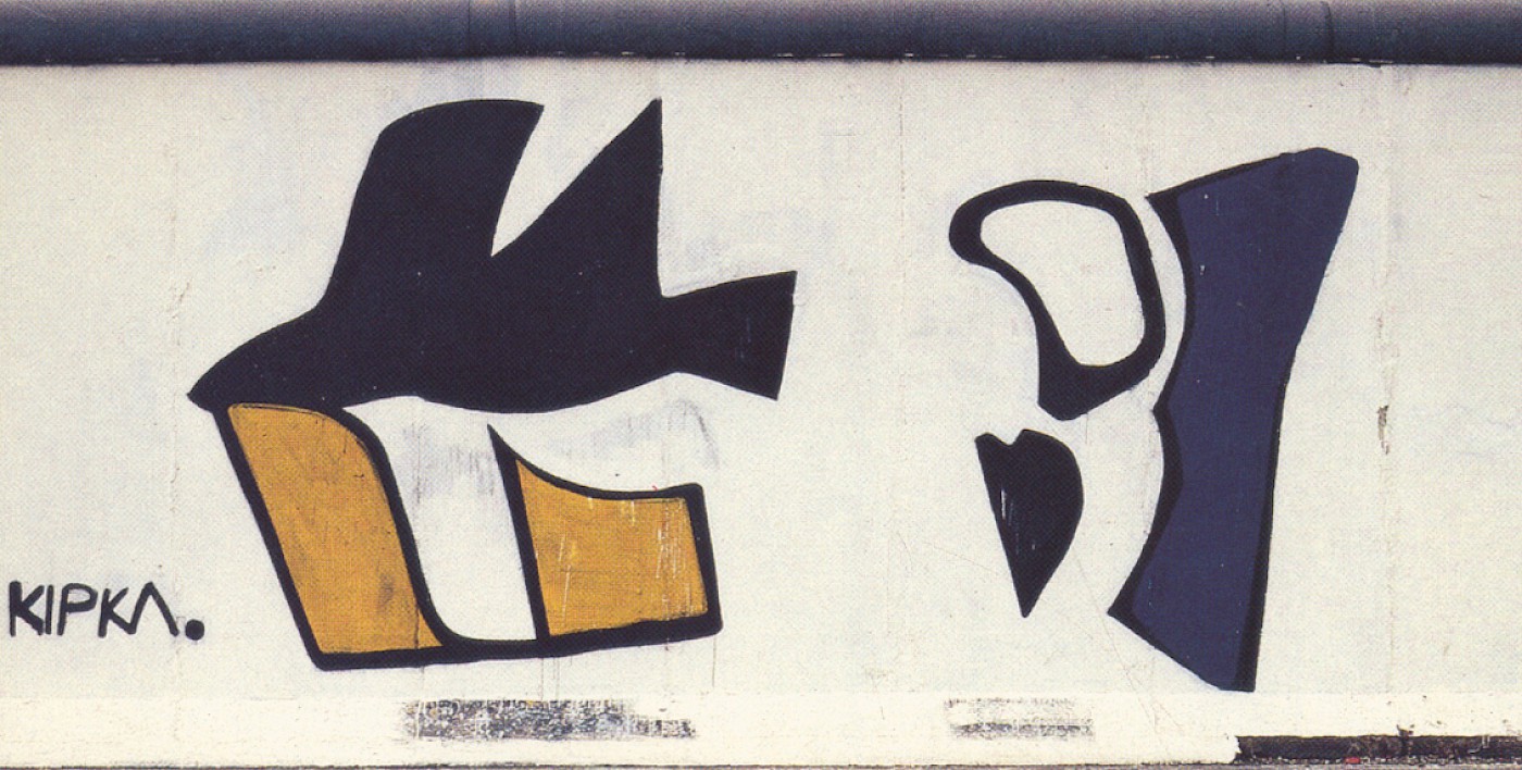 East Side Gallery: Jeanett Kipka, Vogelflug, 1990 © Stiftung Berliner Mauer, postcard