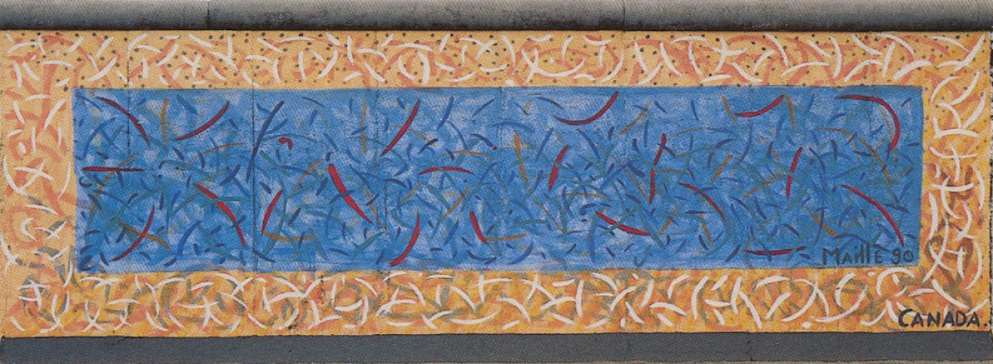 East Side Gallery: Pierre Paul Maillé, Je me souviens, 1990 © Stiftung Berliner Mauer, postcard