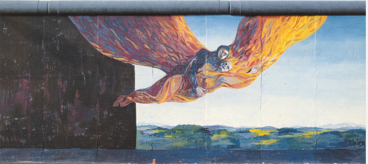 East Side Gallery: Dieter Wien, Der Morgen, 1990 © Stiftung Berliner Mauer, postcard