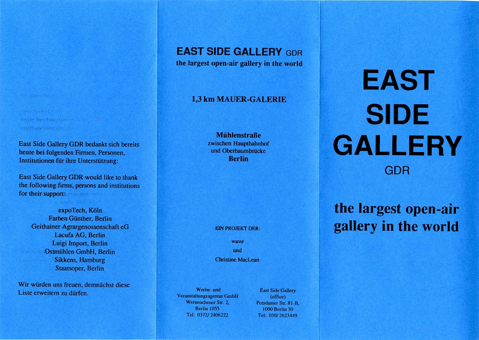 Flyer advertising the East Side Gallery’s opening, 1990